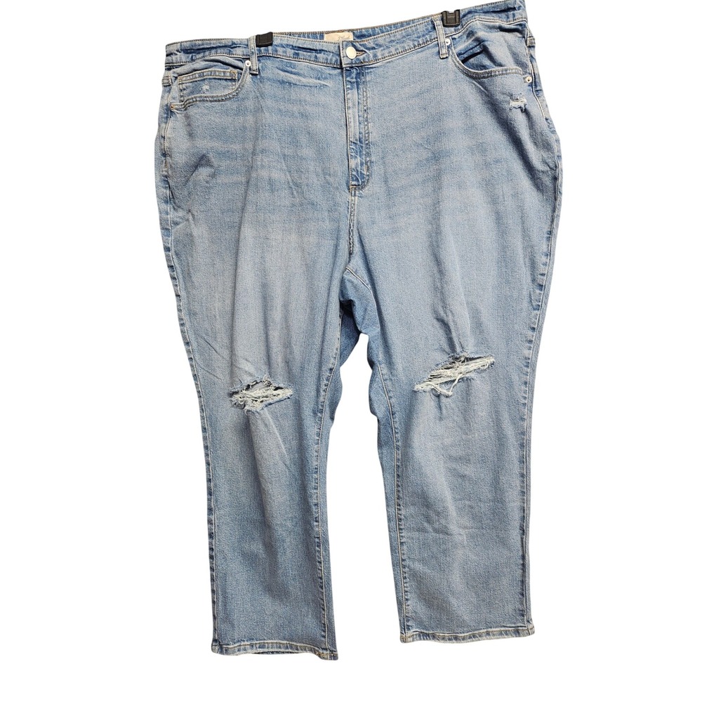 Universal Thread Womens 28R High Rise 90s Slim Light Wash Distressed Jeans